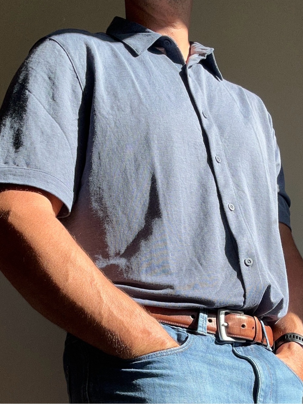 Frank And Oak Men's Short Sleeve Lenzing EcoVero Viscose Shirt L